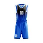 Custom-Basketball-Kit-Black-and-Blue-Front-View